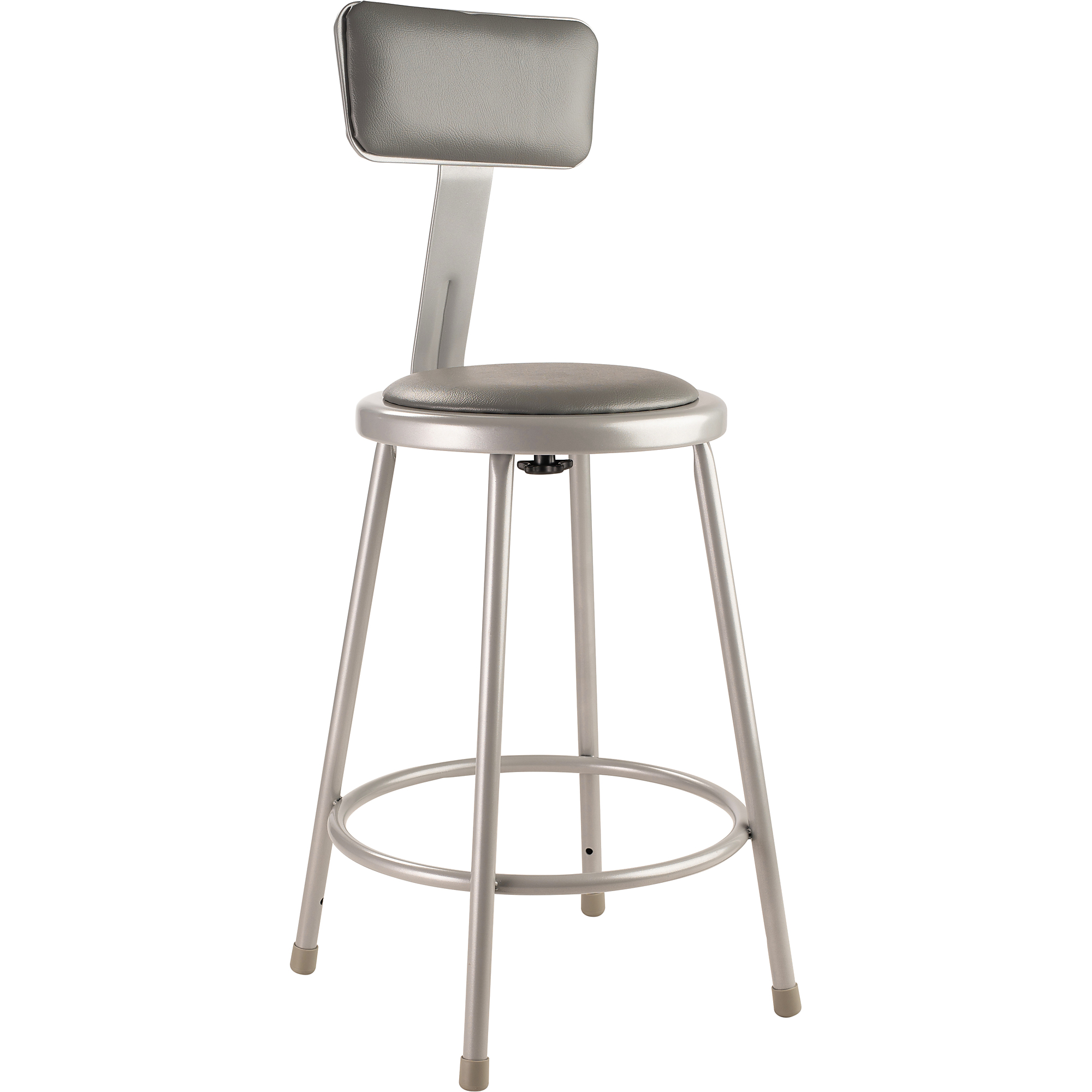 National Public Seating, 24in. Vinyl Steel Stool Backrest, Primary Color Gray, Included (qty.) 1, Seating Type Office Stool, Model# 6424B